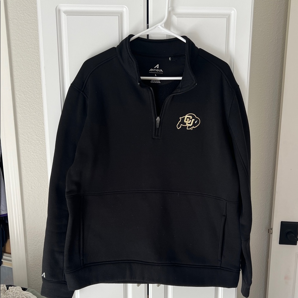 Antigua Colorado Buffalos Black Zip Up Men's Sweater